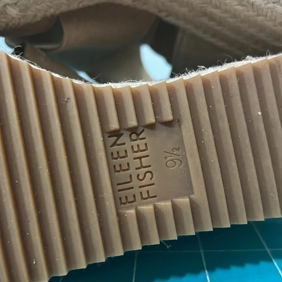 Eileen Fisher Natural Leather Platform Espidrille - Picture 9 of 9